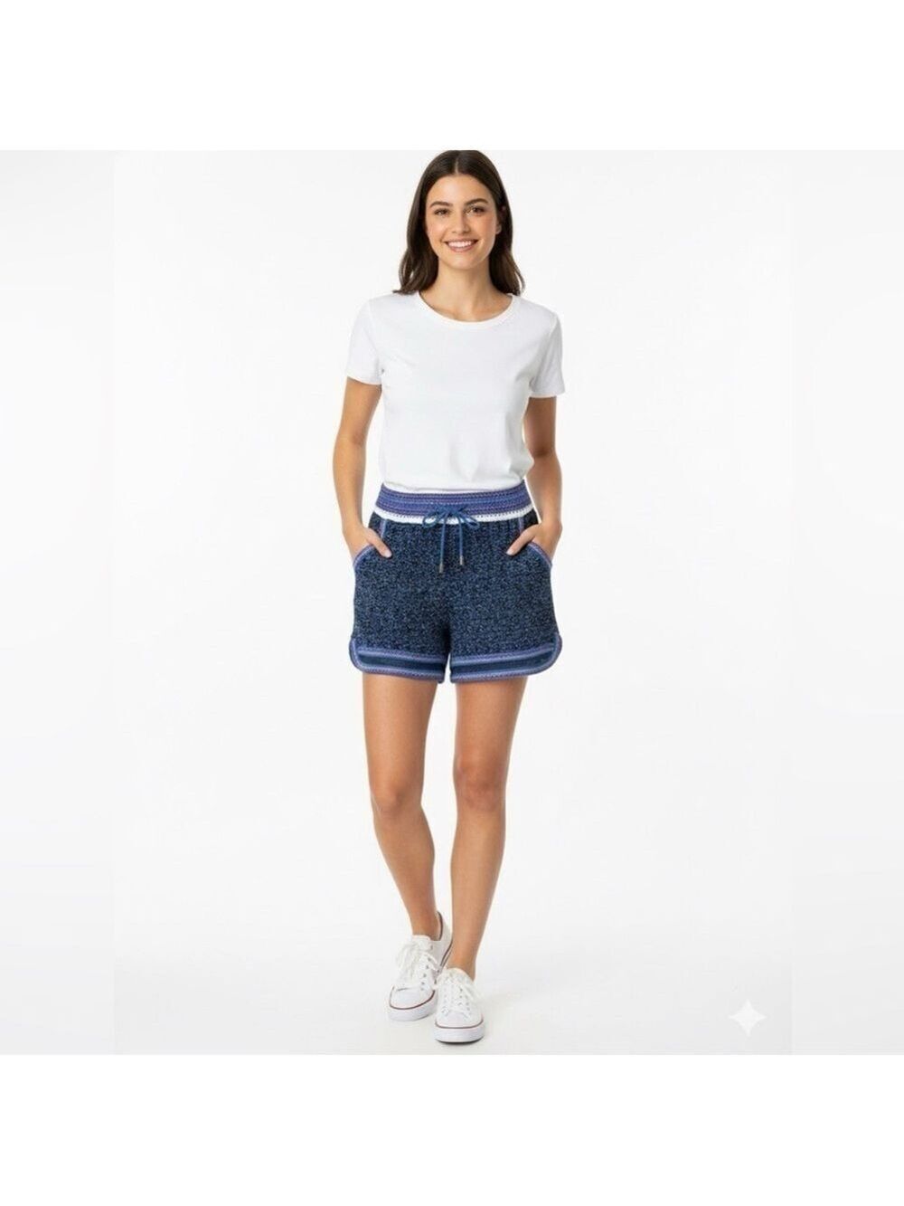 UNBRANDED Made IN Italy  Cotton / Cashmere Blend Knit Tweed Shorts  US Sz XS